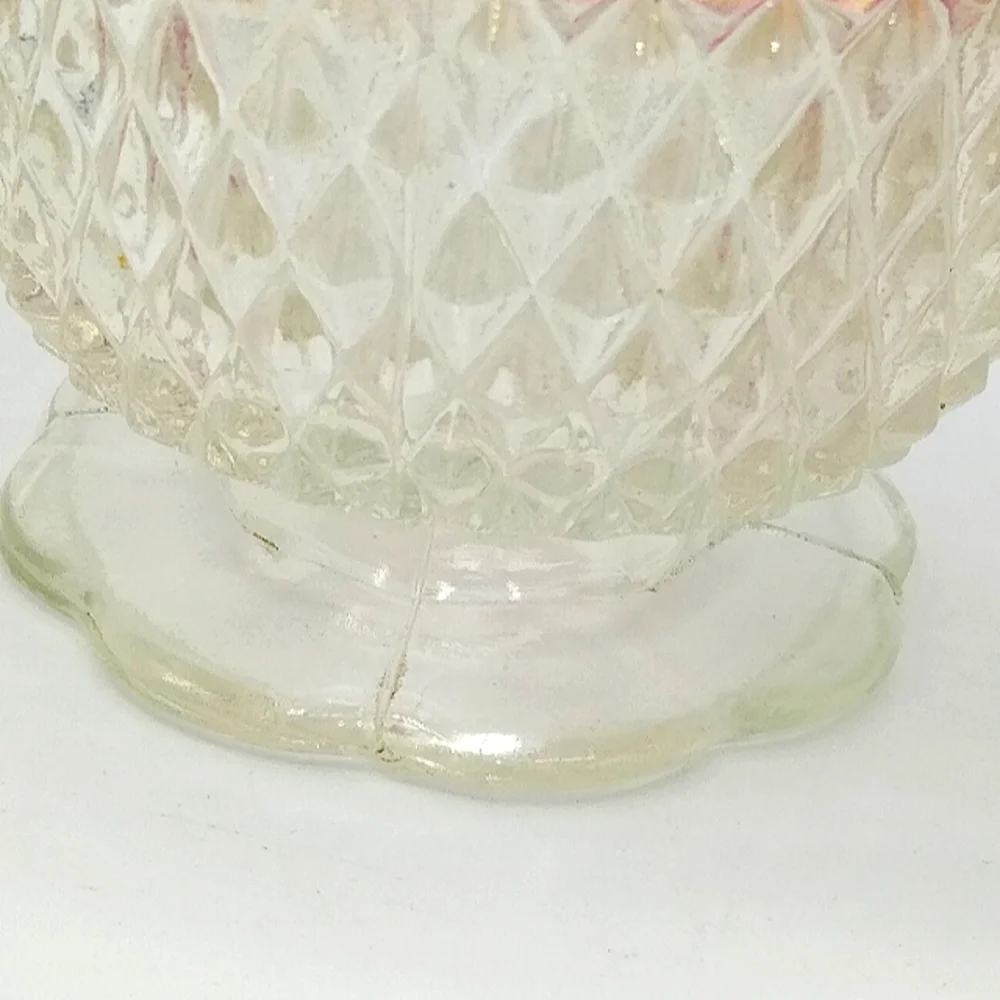 Indiana Glass Ruby Flash Diamond Point Pressed Glass Creamer Sugar Bowl Vintage